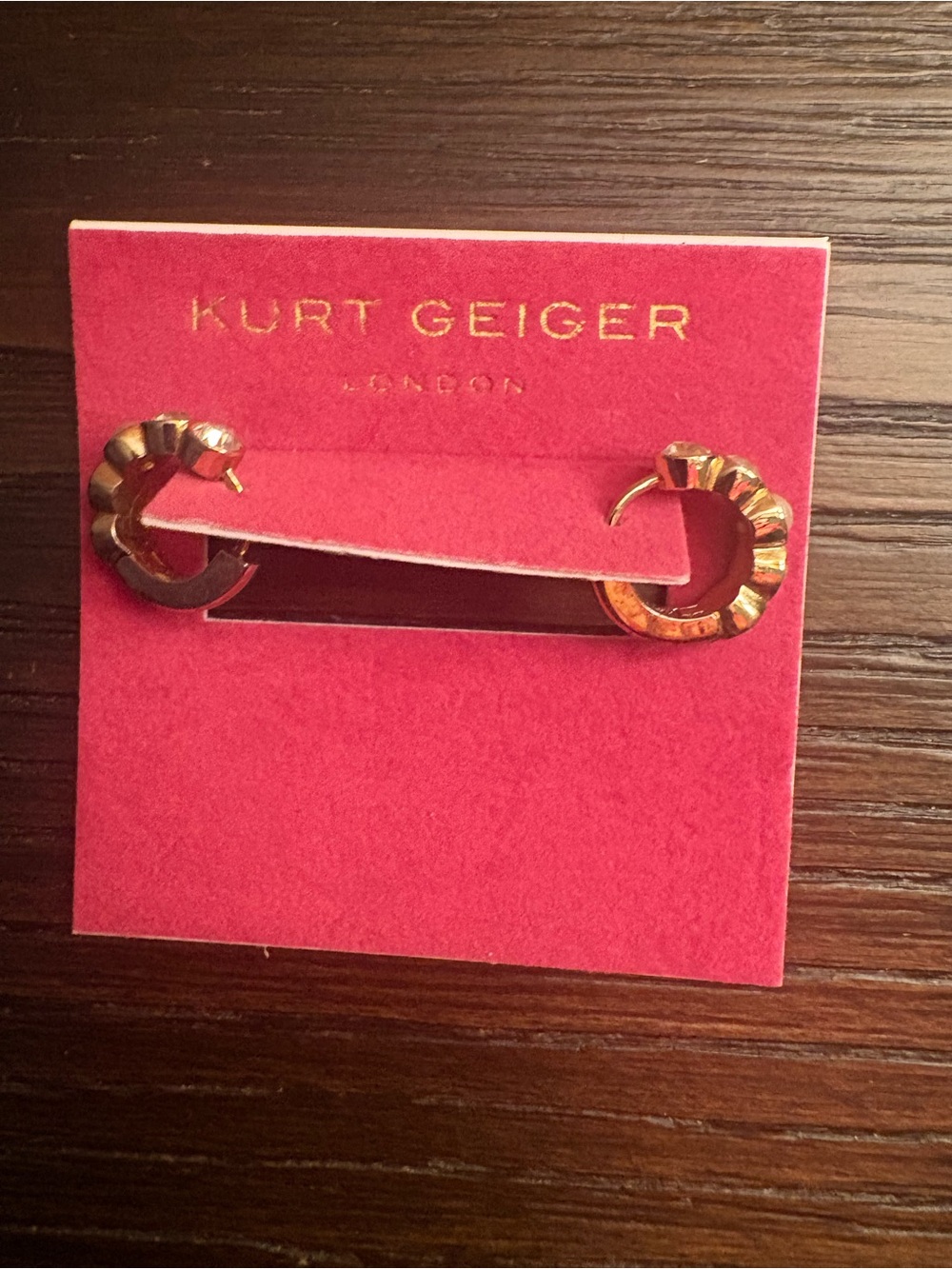 NEW Kurt Geiger Gold Huggie Hoop Earrings
